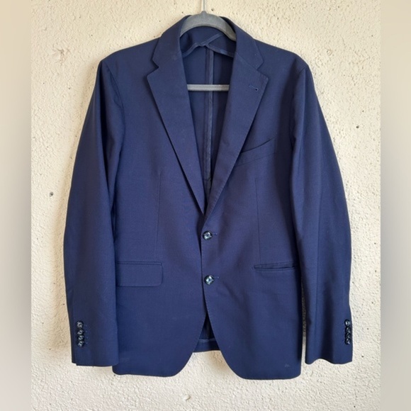 🌟 Lux TAGLIATORE Navy Blue WOOL Sport Blazer Jacket Sz Eu 50/ Us 40 - Picture 1 of 9